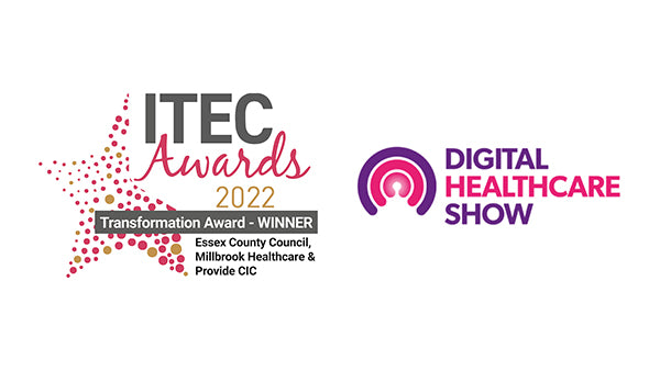 ITEC Awards 2022 Transformation Award Winner logo and the Digital Healthcare Show logo