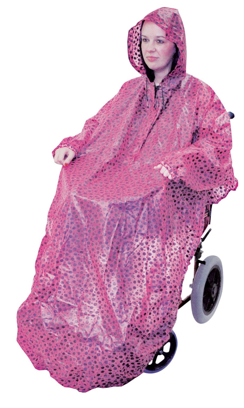Wheelchair Mac with Sleeves Pink Polka Dot