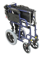 Deluxe Attendant Propelled Steel Wheelchair Blue 