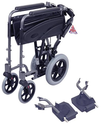 Compact Transport Aluminium Wheelchair Hammered Effect 
