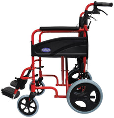 Compact Transport Aluminium Wheelchair Red