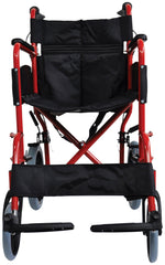 Compact Transport Aluminium Wheelchair Red
