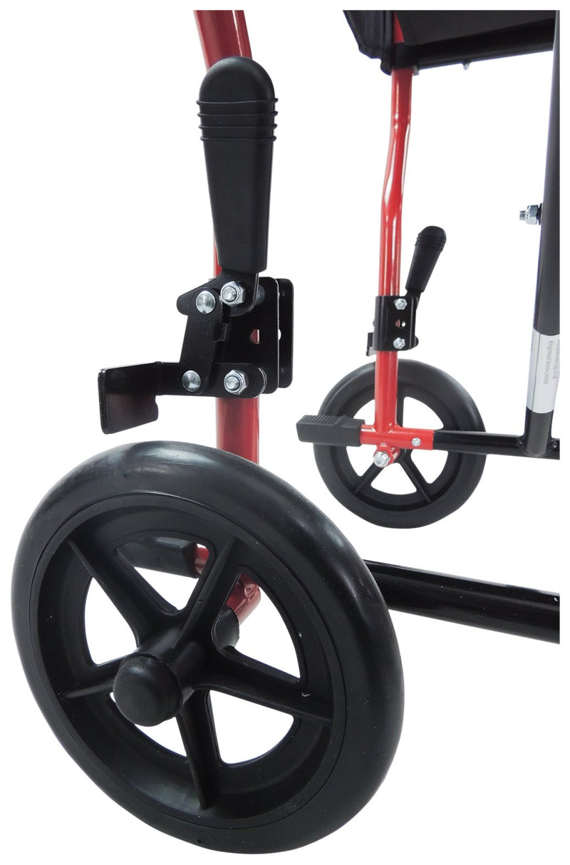 Steel Compact Transport Red Wheelchair