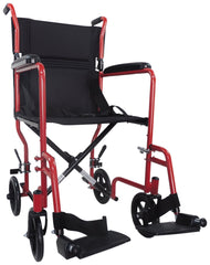 Steel Compact Transport Red Wheelchair