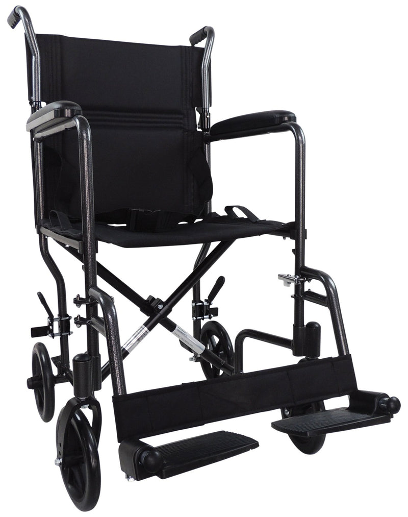Aluminium Compact Transport Black Wheelchair 