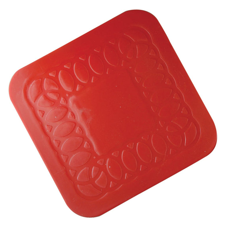 Tenura Anti Slip Silicone Red Rubber Square Coaster (Pack of 4)ter (Pack of 4)