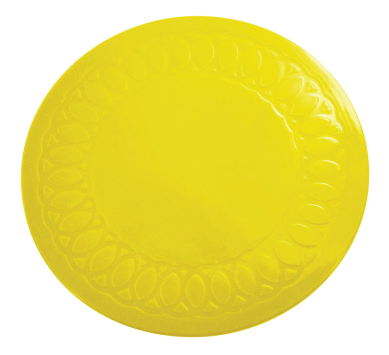 Tenura Silicone Rubber Yellow Anti Slip Circular Mat/Coaster 14 cm