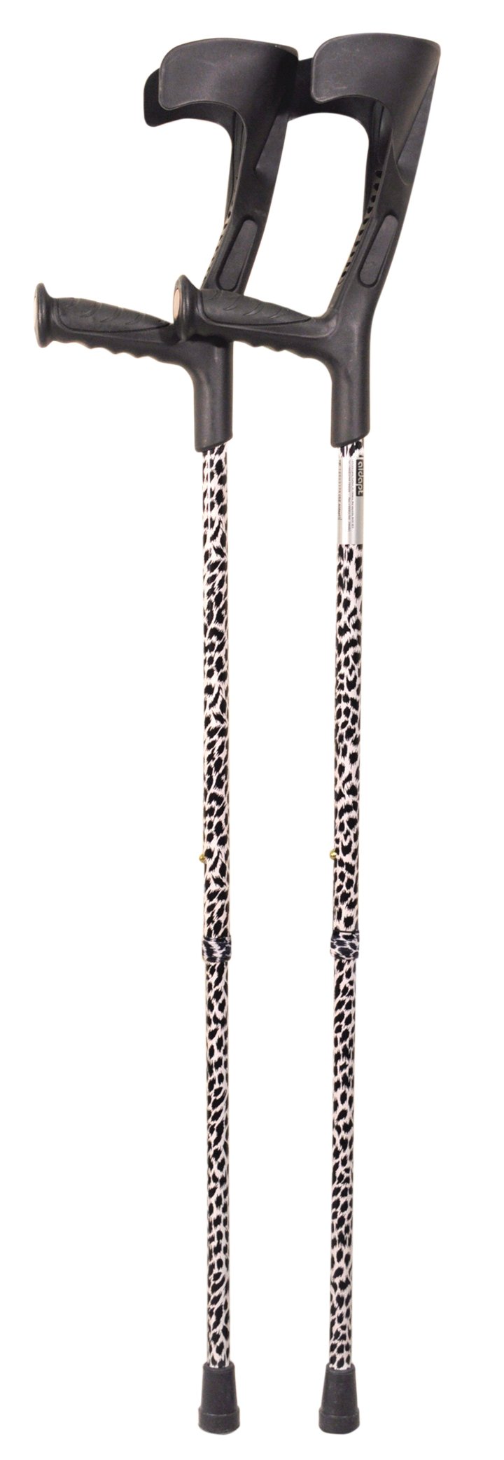 Deluxe Patterned Forearm Crutches (Pair) Black & White 