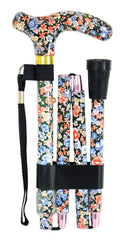 Deluxe Folding Walking Cane Japanese Floral 