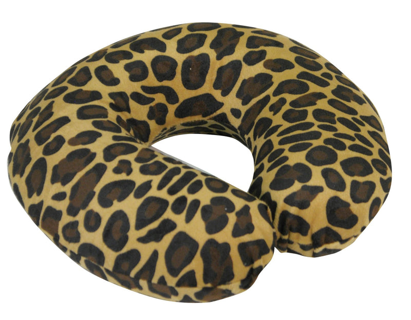 Spare Cover for Blue Memory Foam Neck Cushion Tan Leopard
