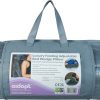 a grey yoga mat with a label