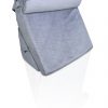 a grey pillow on a white background