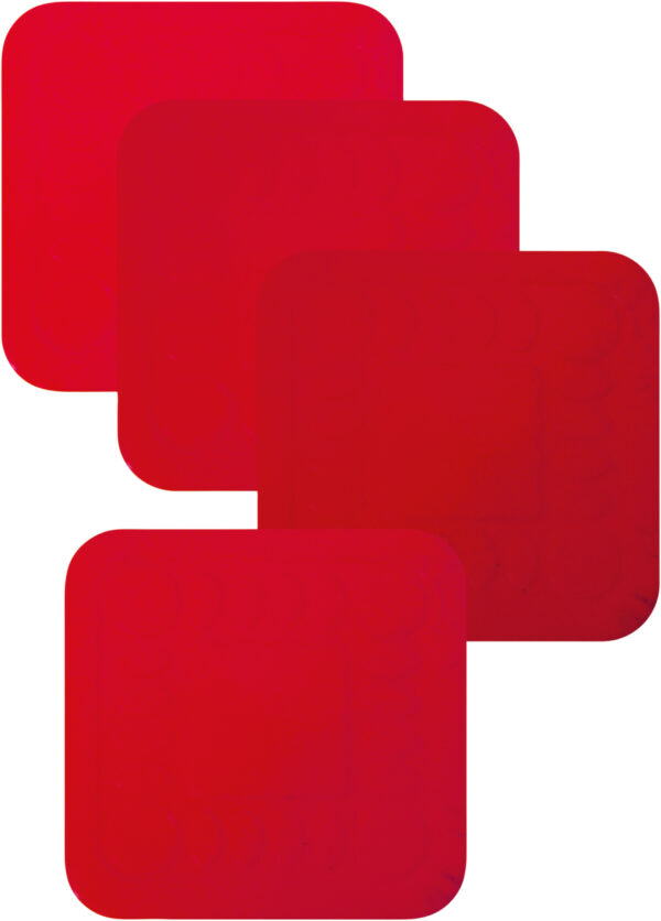 Anti Slip Silicone Red Rubber Square Coaster (Pack of 4) - Image 4