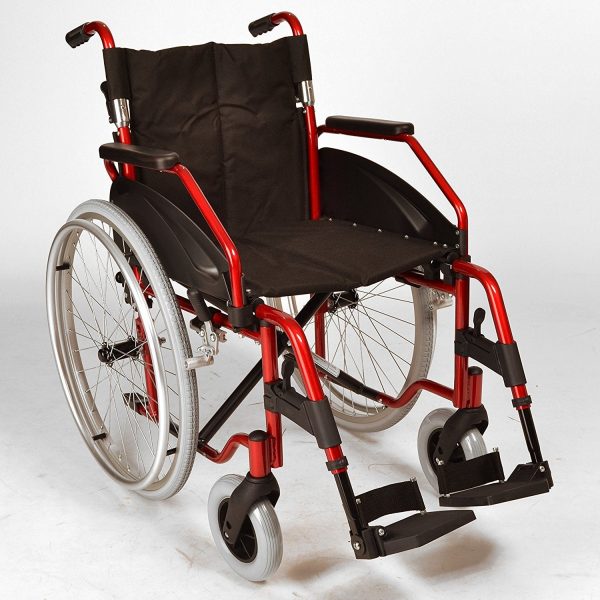 Deluxe Lightweight Self Propelled Aluminium Red Wheelchair