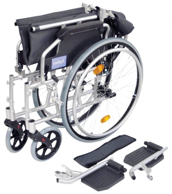 Deluxe Lightweight Self Propelled Aluminium Silver Wheelchair