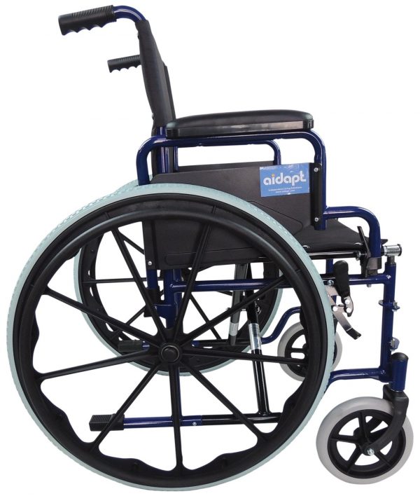 Self Propelled Steel Blue Transit Chair