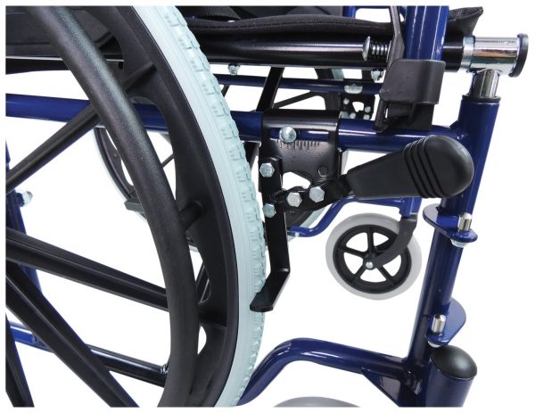 Self Propelled Steel Blue Transit Chair