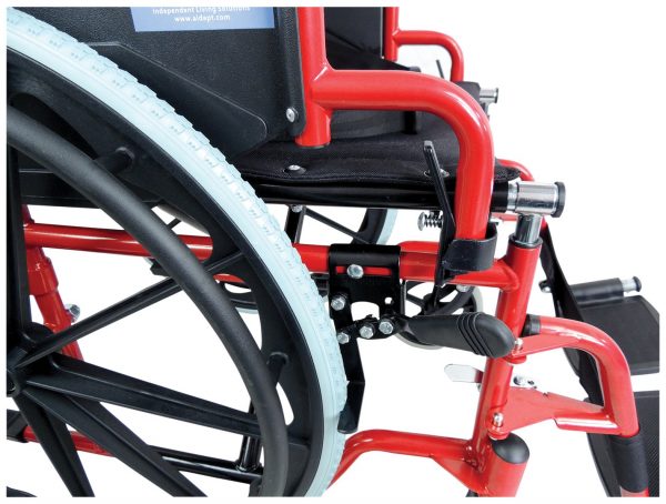 Self Propelled Steel Transit Chair Red