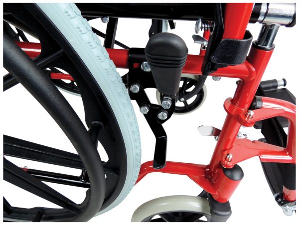 Self Propelled Steel Transit Chair Red