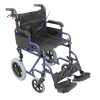 Deluxe Attendant Propelled Steel Wheelchair Blue