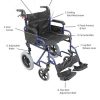 Deluxe Attendant Propelled Steel Wheelchair Blue