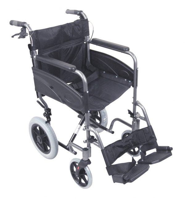 Compact Transport Aluminium Wheelchair Hammered Effect