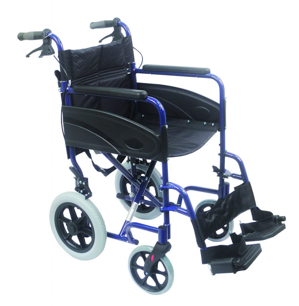 Aluminium Compact Transport Blue Wheelchair