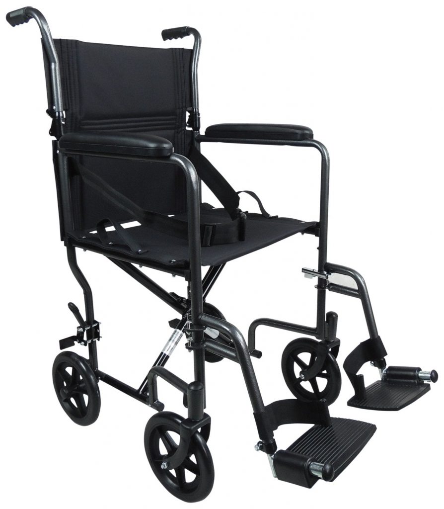 Steel Compact Transport Black Wheelchair