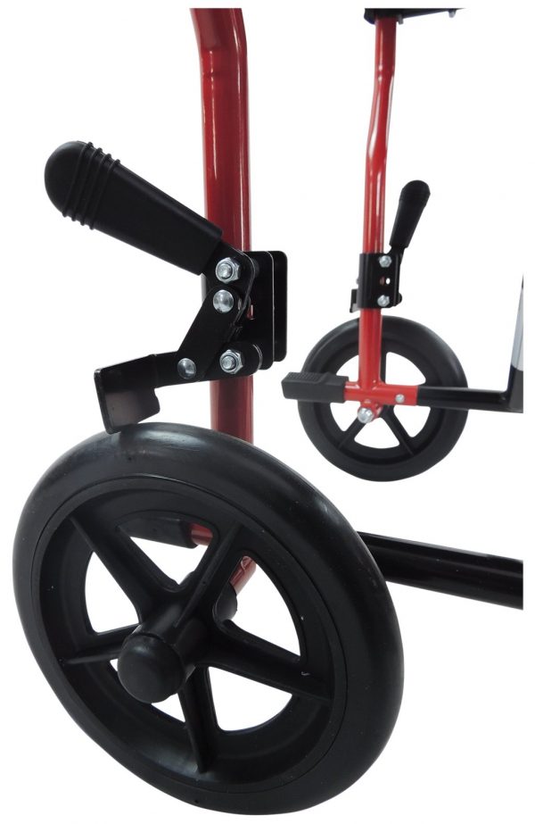 Steel Compact Transport Red Wheelchair