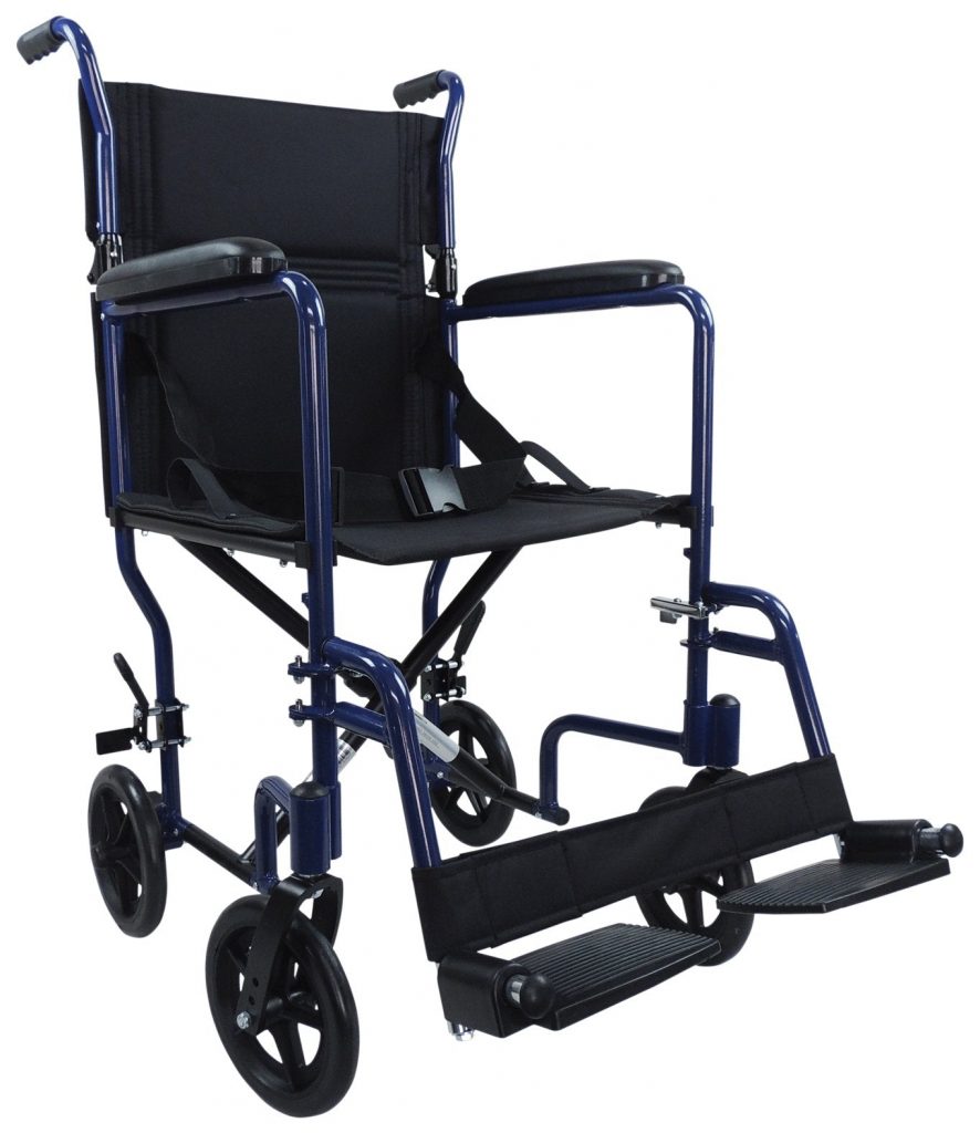 Aidapt Aluminium Compact Transport Blue Wheelchair