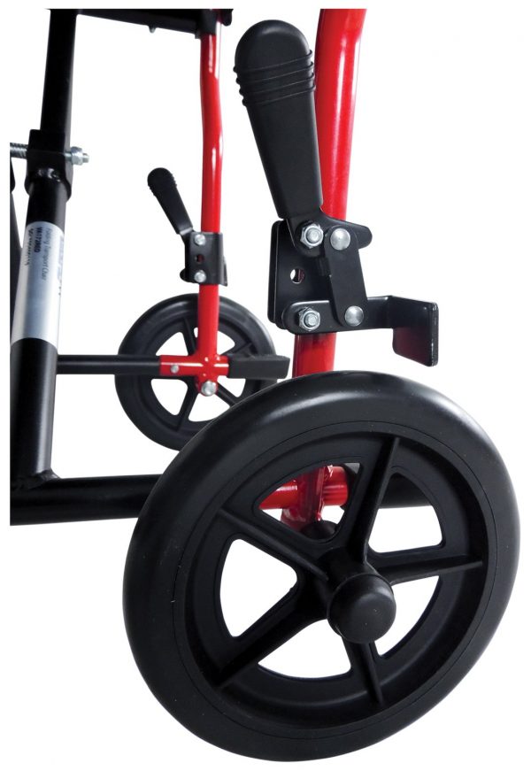 Aluminium Compact Transport Wheelchair Red