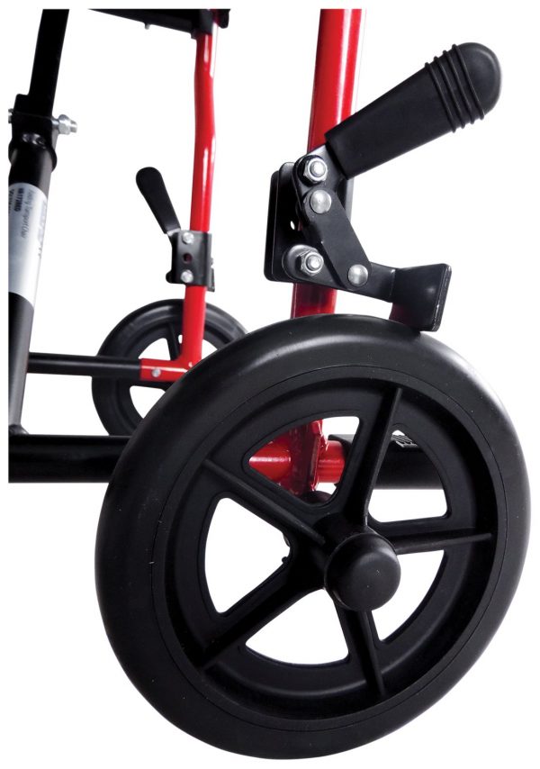 Aluminium Compact Transport Wheelchair Red