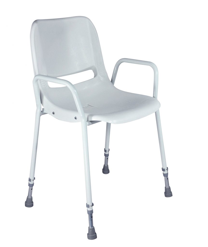 Milton Stackable Portable Shower Chair White (Height Adustable)