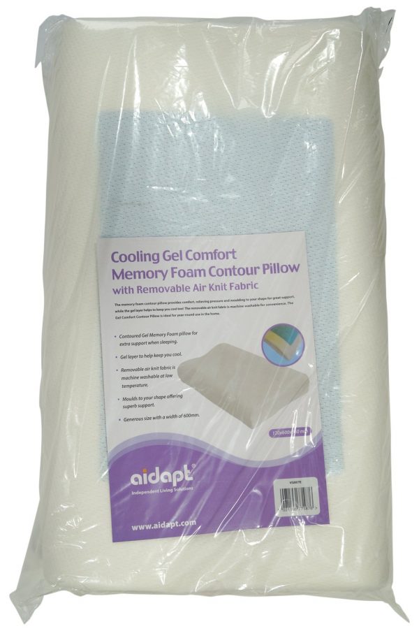 Cooling Gel Comfort Memory Foam Contour Pillow with Removable Soft Air Knit Fabric