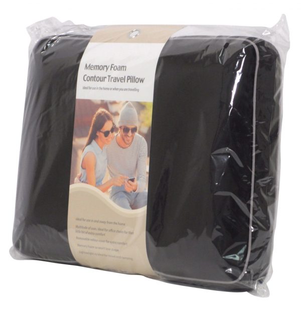 Memory Foam Contour Travel Pillow Black