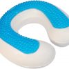 Memory Foam and Gel Neck Cushion Blue Cotton - Image 2