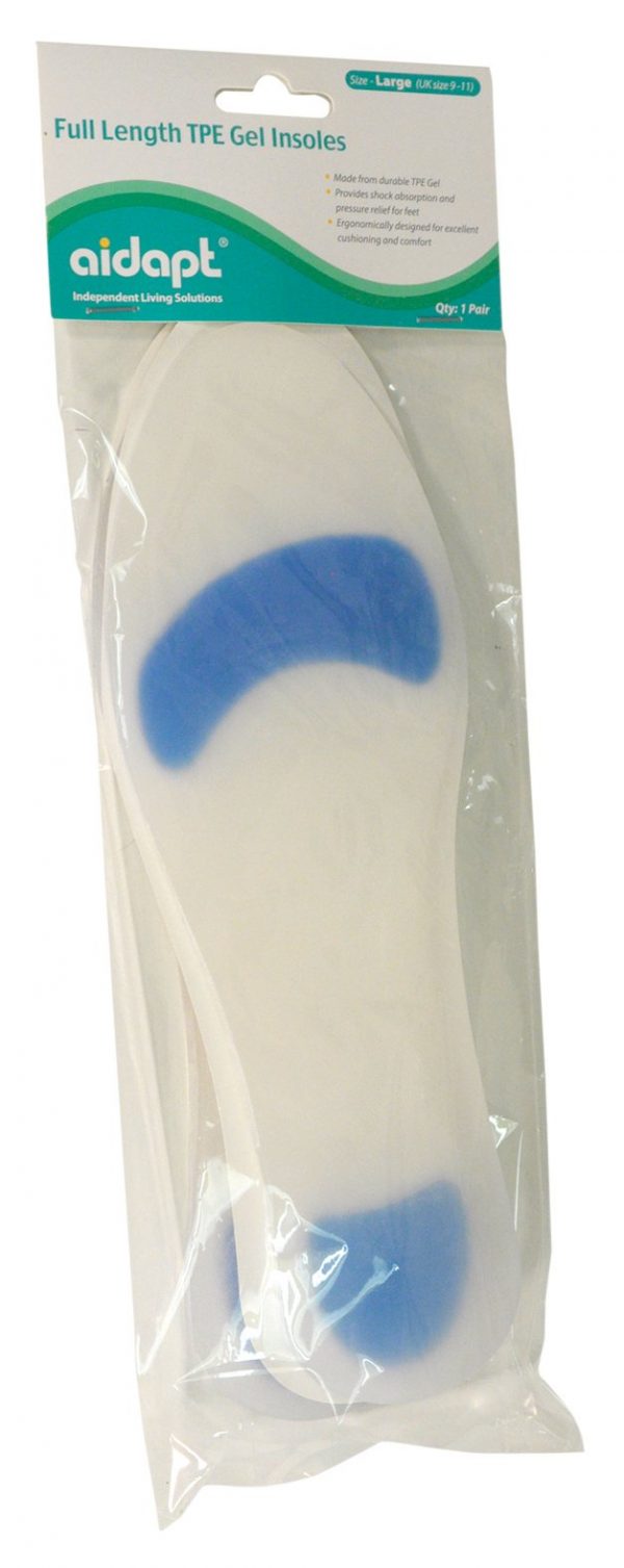 Full Length TPE Gel Insoles (Pair) Large