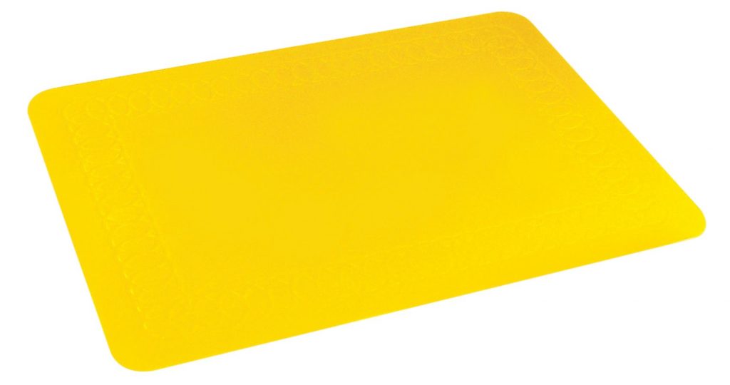 Tenura Silicone Rubber Yellow Anti Slip Rectangular Mat 35.5x25.5 cm