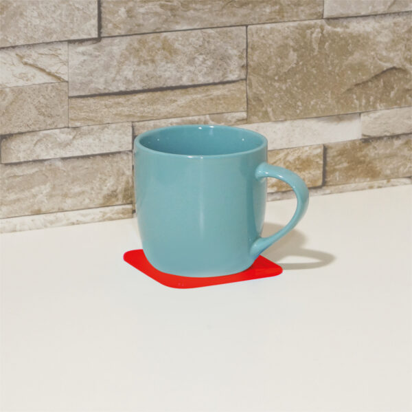 Anti Slip Silicone Red Rubber Square Coaster (Pack of 4) - Image 3