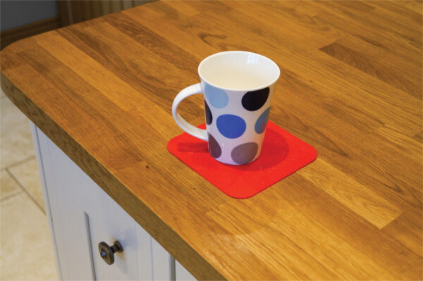 Anti Slip Silicone Red Rubber Square Coaster (Pack of 4) - Image 2