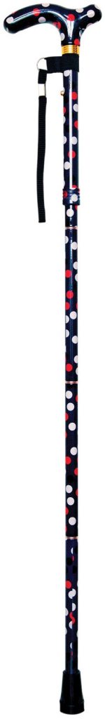 Deluxe Folding Walking Cane Polka Dot