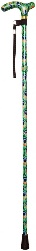 Deluxe Folding Walking Cane Colour Peacock