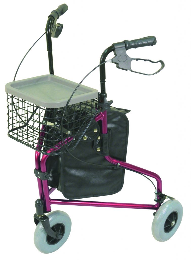 Lightweight Tri Walker with Bag and Basket - Red