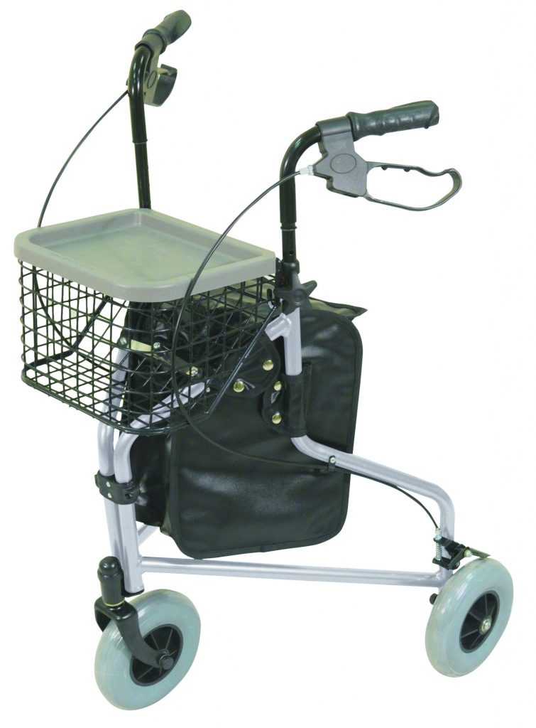 Lightweight Tri Walker with Bag and Basket - Silver