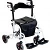 Duo Deluxe White Rollator and Transit Chair in One