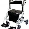 Duo Deluxe White Rollator and Transit Chair in One