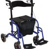 Duo Deluxe Blue Rollator and Transit Chair in One