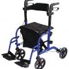 Duo Deluxe Blue Rollator and Transit Chair in One